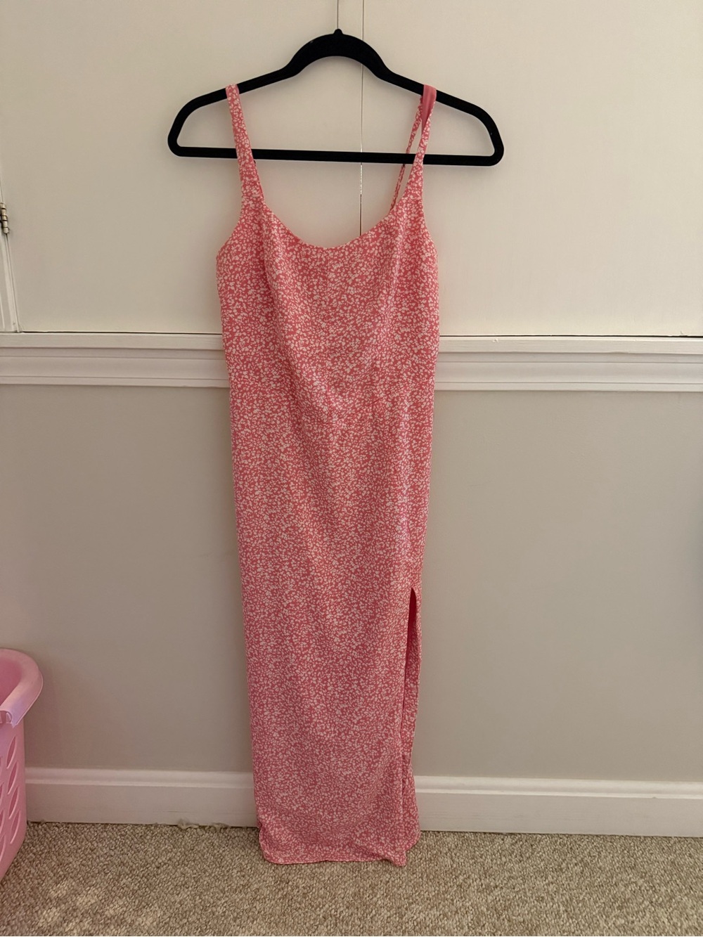 Abercrombie & Fitch Pink Floral Midi Slip Dress Small